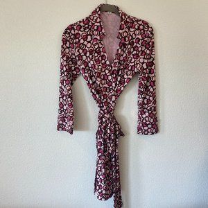 Hot Pink DVF Classic Wrap Dress